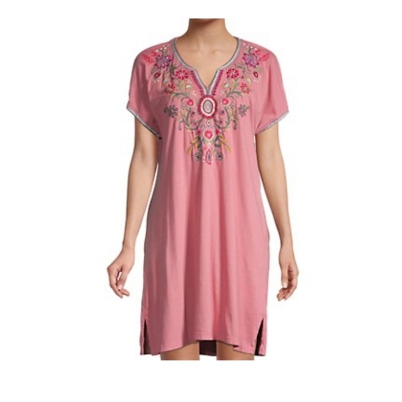 JOHNNY WAS Hulda  Embroidery Tunic Dress cottagecore boho szL - Picture 1 of 8